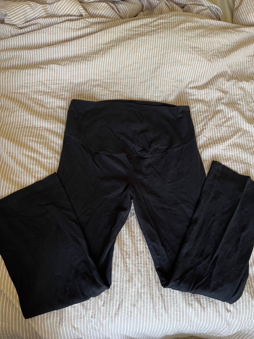 Old Navy Maternity wide leg Black Leggings with Logo Detail